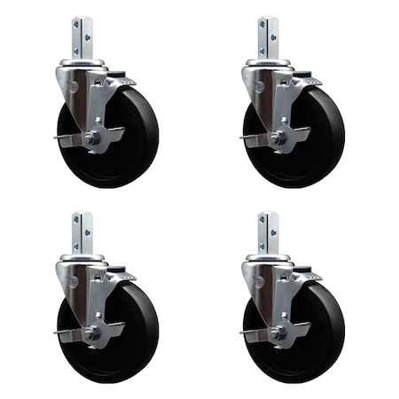 Service Caster Regency 600CASTPRE4P Replacement Caster Set with Brakes, 4PK REG-SCC-SQ20S514-POS-TLB-34-4